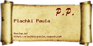 Plachki Paula névjegykártya